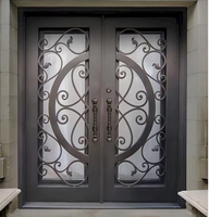 Porte d'entrée en fer forgé Prima avec panneaux latéraux en verre, sur mesure pour villa et appartement