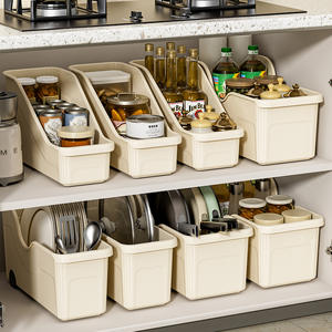 Caja organizadora de cocina con ruedas, soporte multifunción para tapas de ollas, estante de almacenamiento de escritorio, color sólido A99 - Product Image 2