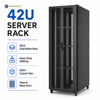 Armoire serveur sur pied 42U sur mesure OEM avec porte en maille et revêtement électrostatique en poudre, rack de serveur réseau