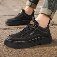 Nouvelle Arrivée Chaussures Décontractées Homme à Lacets Rehaussantes Style Britannique Bottes de Travail Basses pour Hommes
