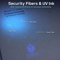 Solution de documents certifiés anti-contrefaçon haute sécurité, papier de sécurité à fibres UV
