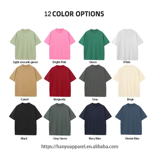 HY卸売高品質230gsmヘビー級特大Tシャツ100% コットンラウンドネック半袖ユニセックスブランクtシャツ - Product Image 4