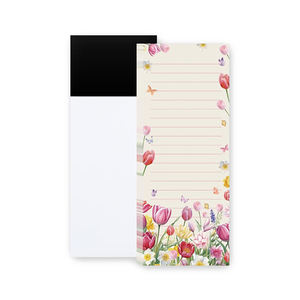 Self-adhesive Soft Magnetic Refrigerator <b>Flower</b> Pattern <b>Sticker</b> Removable Magnetic Notebook Shopping List Planner (Customizable) - Product Image 1