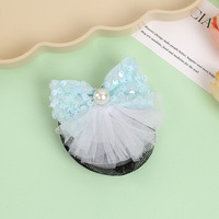 Élastique à cheveux pour enfants, motif nœud à paillettes colorées, accessoire de danse pour filles, cadeau pour bébés, vente en gros Chine