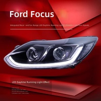 Ensemble de phares pour Ford Focus 2012-2014 avec feux de jour LED, clignotants, lentille de projecteur bi-xénon, mise à niveau avec 6500K et 6500 lumens