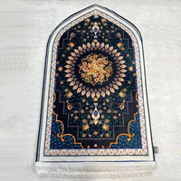 Tapis de prière doux et en peluche avec glands imprimés tapis de salon en velours de cristal pour l'absorption et le confort