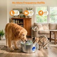 Fontaine à eau pour animaux de compagnie en acier inoxydable 12L, distributeur automatique sans fil pour chiens et chats, fabricant OEM/ODM, vente en gros