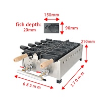 Mini machine taiyaki électrique commerciale verticale en nid d'abeille belge, mini gaufrier à cinq poissons, cône à gaz, bouche ouverte, petite machine taiyaki