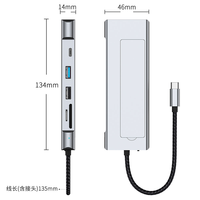 Station d'accueil USB-C de haute qualité et station d'accueil pour ordinateur portable 8 en 1, double hub USB-C pour ordinateur portable