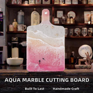 เขียงทำมือจากเรซิ่นลายหินอ่อนแบบหมุนวนสีฟ้า ปลอดภัยสำหรับเครื่องล้างจาน ขนาด 300x200x15 มม. ผลิตในเวียดนาม - Product Image 2