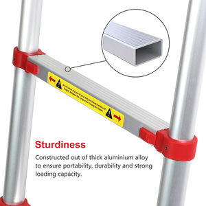 <span class=keywords><strong>Escalera</strong></span> Telescópica de <span class=keywords><strong>Emergencia</strong></span> de Aluminio Plateado de 20 pies, <span class=keywords><strong>Escalera</strong></span> Plegable de Pared para Villa, Embalaje Compacto EN131 - Product Image 5