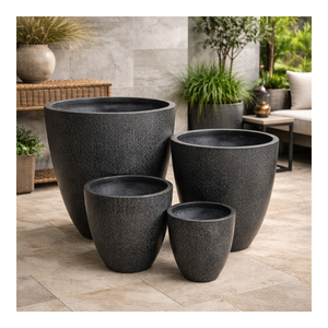 Pots à fleurs en fibre de verre prêts à être expédiés, grands pots blancs modernes pour hôtel, bureau, jardin et terrasse, best-seller chez le grossiste - Product Image 1