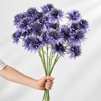 Vente en gros de chrysanthèmes en soie réalistes à 3 têtes, branche flexible, fleurs artificielles pour mariage
