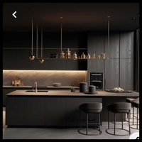 Chine Ébénistes Ensemble d'armoires de cuisine en bois massif Meubles Armoire de cuisine modulaire noire personnalisée