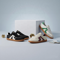 OLICOM Sneakers di Lusso Personalizzabili con Logo, Stile Tedesco, in Pelle di Vacchetta e PU, Suola in Gomma per Uso Quotidiano Casual
