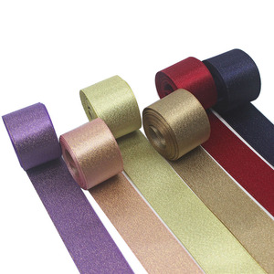 Penjualan Panas Pita Satin Metalik Emas 2.2cm Dua Sisi untuk Pernikahan & Natal 100% Poliester 100 yard/gulungan - Product Image 6