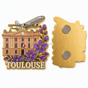 Aimant <span class=keywords><strong>de</strong></span> réfrigérateur en émail souple violet, série Souvenir <span class=keywords><strong>de</strong></span> <span class=keywords><strong>la</strong></span> ville <span class=keywords><strong>de</strong></span> <span class=keywords><strong>Toulouse</strong></span>, France, fabriqué en usine depuis 25 ans, avec logo personnalisé pour les boutiques <span class=keywords><strong>de</strong></span> cadeaux touristiques - Product Image 3