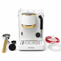 Máquina de Espresso Semiautomática Ultracompacta con Carcasa Metálica, Vaporizador de Leche y Portafiltro de 58 mm para el Hogar y Pequeños Cafeterías