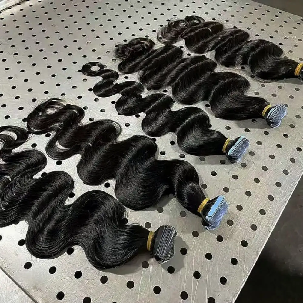 Hot Sale Body Wave Tape In Hair Extension Indian Raw Human Hair 10-30inch Long Lasting Can Be Colored