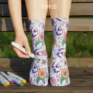 Cids Cartoon Diy اللون في الجوارب تلوين الجوارب الرسم مع علامات النسيج الجوارب الملونة - Product Image 1