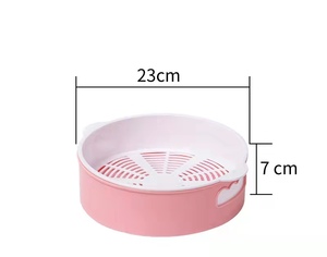 Manufacturers can customize multi-color plastic round rotatable fruit storage frame and vegetable drain basket