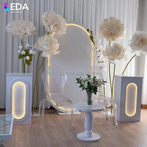 ชุดตกแต่งงานแต่งงาน LEDA สไตล์เรียบง่ายสำหรับตกแต่งภายใน  ชุดสามชิ้นอะคริลิคสีขาว  ซุ้มโค้งพร้อมไฟ LED สำหรับงานแต่งงาน - Product Image 2