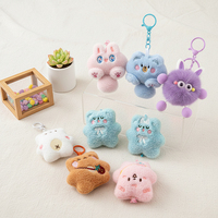 Porte-clés en peluche personnalisé, motif lapin monstre mignon Kawaii, pendentif en peluche moelleux, mini poupée en peluche, breloque de sac, ornement de porte-clés