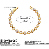 Bracelet tendance pour femme en acier inoxydable 316L plaqué or 18 carats, orné de zircons cubiques, fait main, anti-ternissement, style Ins Super Flash Star, luxe