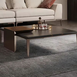Mesa <span class=keywords><strong>de</strong></span> <span class=keywords><strong>Centro</strong></span> <span class=keywords><strong>de</strong></span> Alta Gama con Superficie <span class=keywords><strong>de</strong></span> Piedra <span class=keywords><strong>y</strong></span> Metal, Mesa <span class=keywords><strong>de</strong></span> <span class=keywords><strong>Centro</strong></span> Cuadrada <span class=keywords><strong>de</strong></span> <span class=keywords><strong>Acero</strong></span> Inoxidable para Sala <span class=keywords><strong>de</strong></span> Estar, Hoteles <span class=keywords><strong>y</strong></span> Sofás - Product Image 1