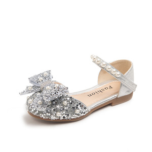 Summer New Girls <span class=keywords><strong>Elsa</strong></span> Princess Soft-Sole Single-Layer Leather Dress Shoes Performance Crystal PU Insole for Party Occasions - Product Image 5