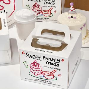Boîte à gâteau avec poignée et fenêtre transparente, boîte en papier pour gâteaux, desserts, collations, boîte de présentation pour anniversaire, mariage - Product Image 2