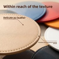 Sous-verre rond en cuir simple, résistant à la chaleur, tapis créatif antidérapant et imperméable en PU pour tasse à café