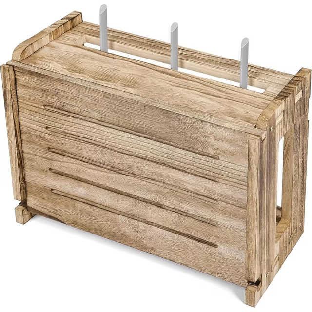 Wall-mounted Wooden Router Shelf,wireless Router Storage Box,modem and Router Hiding Box,cable Management and Socket Storagerack