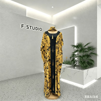 Nouvelle Collection 2025 – Robe Longue Africaine Chic Grande Taille pour Femme, Imprimé Diamant, Dentelle, Polyester Anti-Plis, Idéale Soirées et Cérémonies