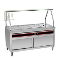 Table de buffet électrique avec 4 casseroles Hôtel & Restaurant Fast Food Bain Marie Showcase Big Chaffing Dish