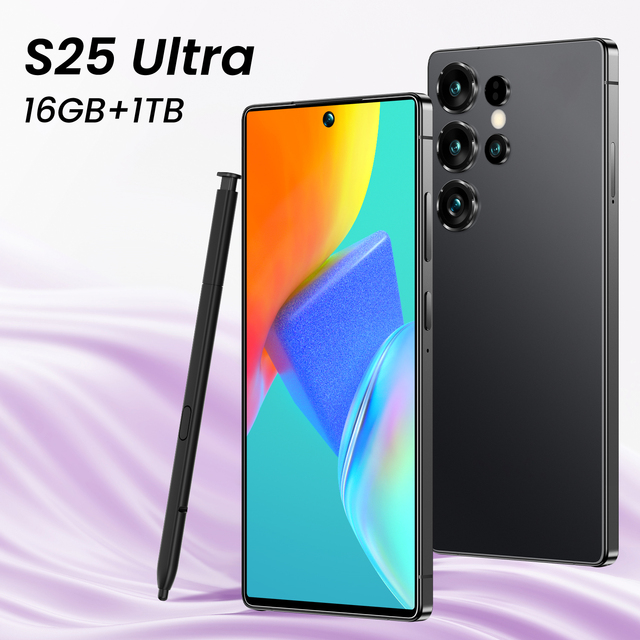 Wholesale Price 2025 Brand New 16G+1TB S25 Ultra 5G Smartphone Dual Sim Card Version Android 15 Phone Big Screen Phone