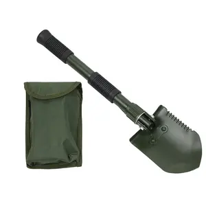 Carbon steel small folding shovel multi-functional engineer shovel outdoor camping shovel