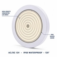 Lampe de piscine murale 220 mm, éclairage subaquatique pour piscine, lampe de piscine IP68 RGB, contrôle RGB, utilisation pour piscine, spa, fontaine d'eau, AC/DC12V 18W 24W 30W 35W 42W
