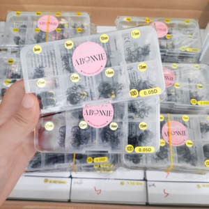 Abonnie Pro Made Bouquet de Cils Éventail Rapide Base Pointue 1000 Points Promade Extensions de Cils Éventails de Volume Préfabriqués à Tige Longue et Courte - Product Image 2