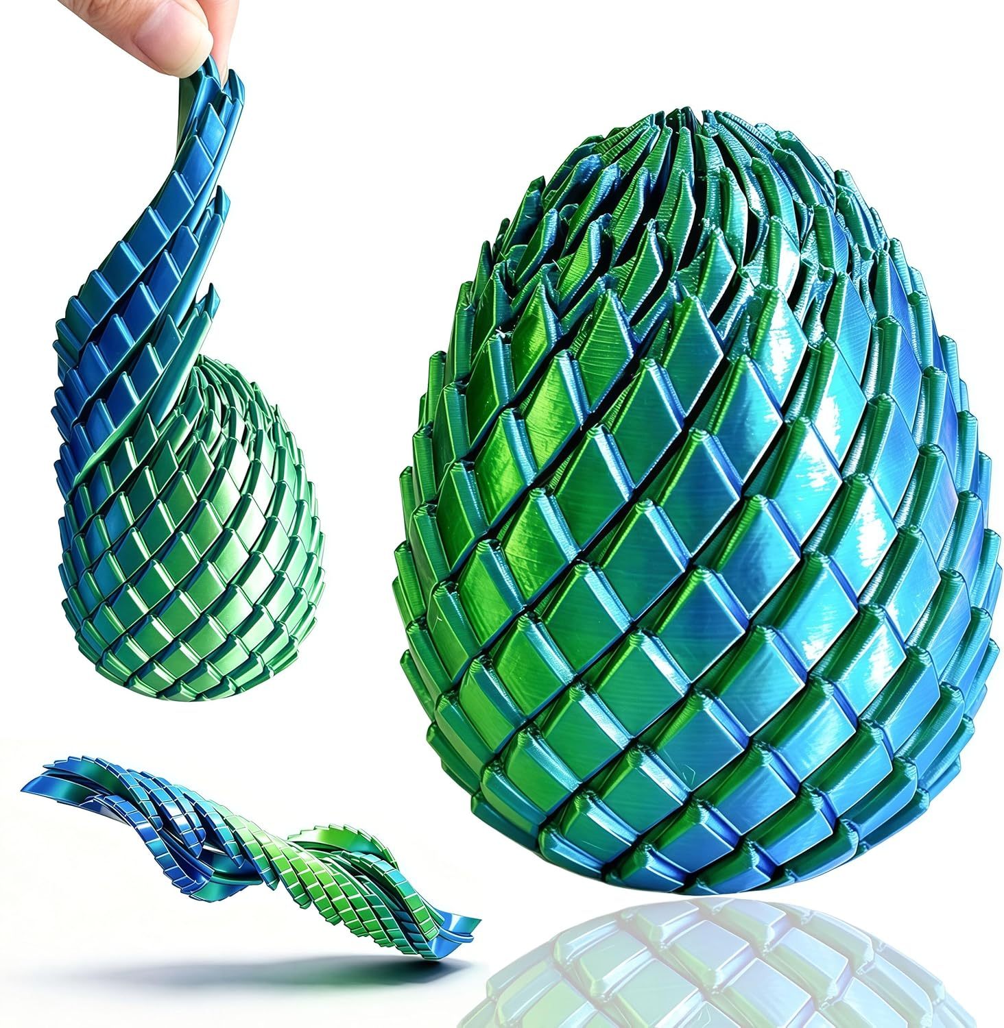 3D Printed Twisty Fidget Egg preview 5