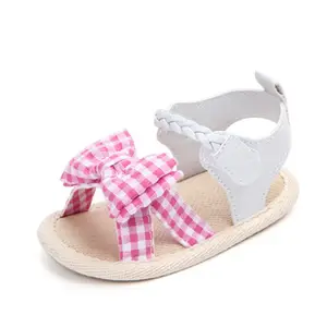 Yeni moda özel küçük kız bebek prenses ayakkabı yay sandalet