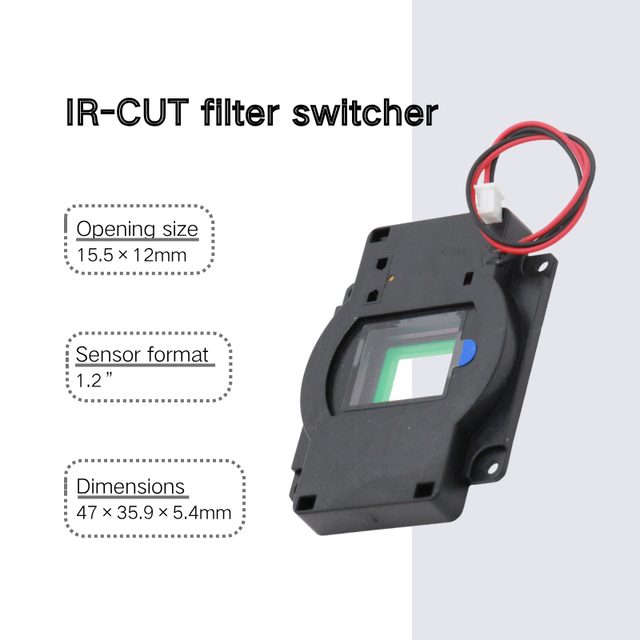 IR-Cut Filter Switcher Day-Night Wavelength Pass Switch with RFI Filter LC/RC Networks for Large Format CCTV Security Camera
