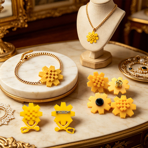 ราคาขายส่ง คูเวต อัล-อาร์ฟาจ สร้อยคอ กำไลข้อมือ เข็มกลัดดอกไม้พีวีซี เครื่องประดับดอกไม้ประจำชาติสำหรับของขวัญสุดหรูของชาวคูเวต - Product Image 1