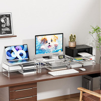 Support pour ordinateur portable en acrylique personnalisé en usine, en forme de U, organisateur de bureau transparent, support mural multifonctionnel pour la maison et le bureau