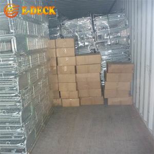 Nestelen <span class=keywords><strong>cargo</strong></span> kooi inklapbare goederen vier side storage nestelen metalen gegalvaniseerd magazijn vouwen <span class=keywords><strong>pallet</strong></span> winkelwagen <span class=keywords><strong>trolley</strong></span> - Product Image 6