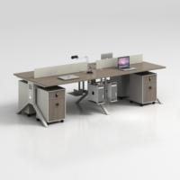 Bureau de luxe Double face ordinateur poste de travail Table moderne ouvert modulaire 4 personnes bureau