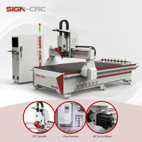 Router CNC de 3 Ejes con Cambiador Automático de Herramientas (ATC) 1325 1530 2040 2130, Mesa de Vacío con Cambiador de Herramientas Lineal Automático para Fabricación de Muebles de Madera