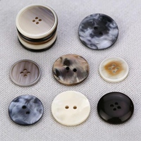 Kancing Resin Cangkang Imitasi Berpola Bulat Warna Hitam Beige Biru Coklat 2 Lubang 4 Lubang 14L 16L 18L 20L 24L untuk Kemeja