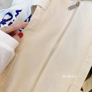 Chất Lượng Cao Của Phụ Nữ Bông Vải <span class=keywords><strong>Tote</strong></span> Túi Tái Sử Dụng Thân Thiện Với Môi Túi Mua Sắm Với Biểu Tượng Tùy Chỉnh In Ấn Tái Chế Số Lượng Lớn Đóng Gói - Product Image 6