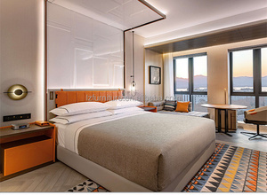 Cama de Hotel Estándar de 3 Estrellas, Precio Económico al por Mayor, Cama Tapizada Personalizable Tamaño King/Queen con Mesita de Noche, Cabecera y Otomana - Product Image 3
